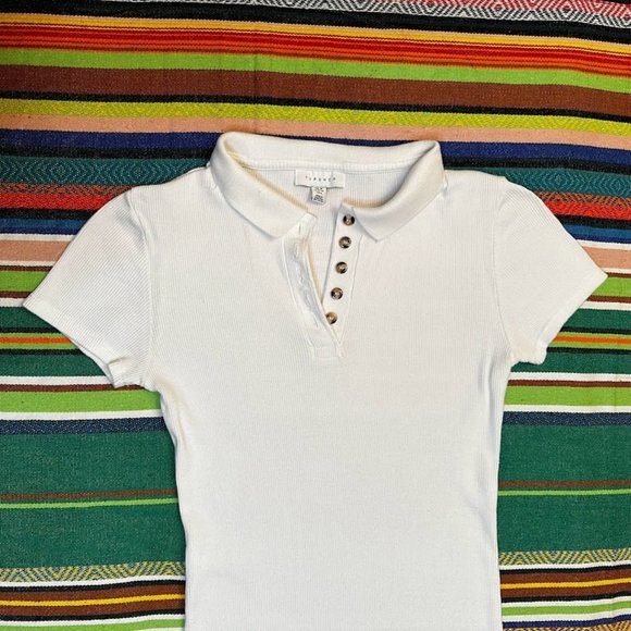 S O L D Topshop sporty ribbed polo mini dress in white size small - Picture 9 of 11